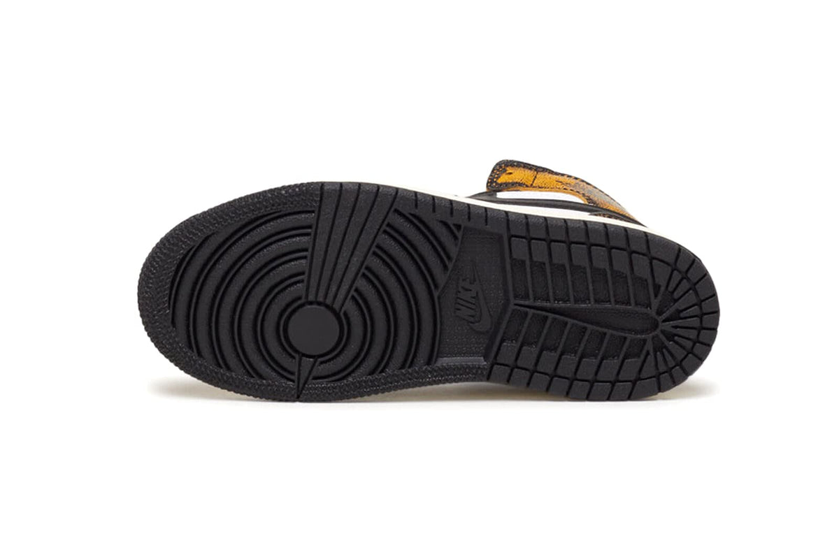 Little Kid's Jordan 1 Mid SE Wear Away Black/Taxi-White-Sail (DQ8419 071) - 12