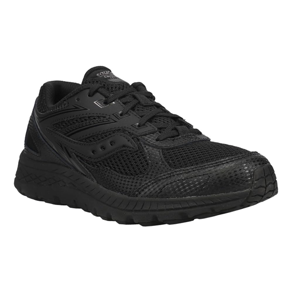 Saucony Cohesion 14 LACE to Toe Running Shoe, Black/Black, 6.5 Wide US Unisex Big_Kid