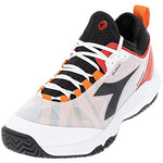 Diadora Men's Speed Blushield Fly 3 + AG Tennis Shoe (White/Black/Fiery Red, 9.5)