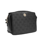 Anne Klein Tile Lion Logo Embossed Triple Compartment Crossbody Black One Size