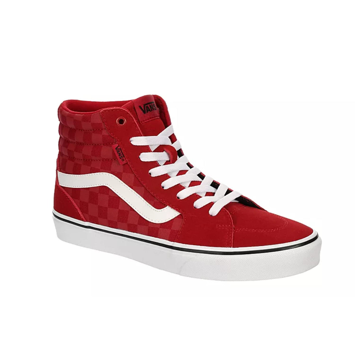 Vans Unisex Filmore Hightop Platform Sneaker - Tonal Checkerboard Red/White 9.5