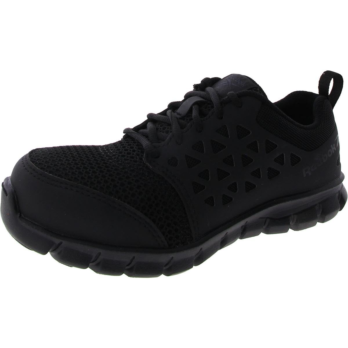 Reebok Women's Rb051 Sublite Cushion Safety Toe Athletic Work Shoe Olive Green 10.5 Wide Black