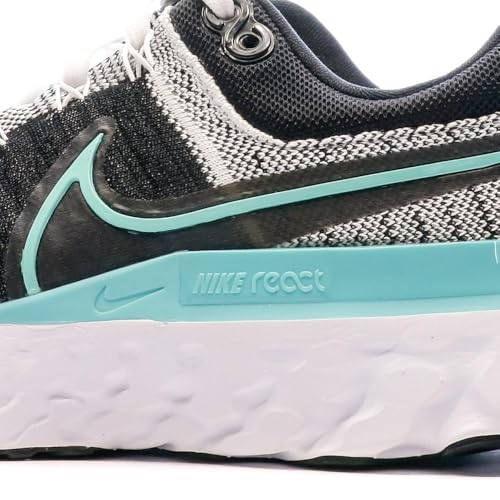 Nike Women's React Infinity Run Flyknit 2 Running Shoe, White/Aurora Green-Black, 7 M US