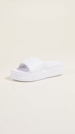 PUMA Women's Platform Bold Slides, Puma White/Puma White, 7.5 M US