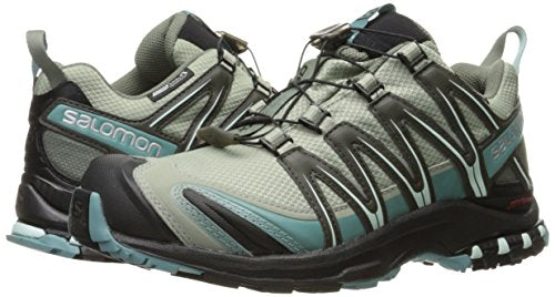 Salomon Women's XA Pro 3D ClimaSheild Waterproof Trail Running Shoes, Shadow/Black/Artic, 7 M US