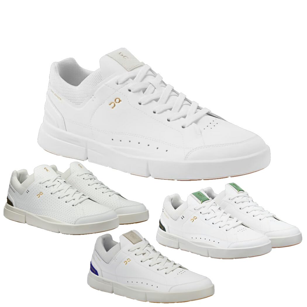 On Men's The Roger Centre Court Sneakers, White | Olive, 11.5 Medium US