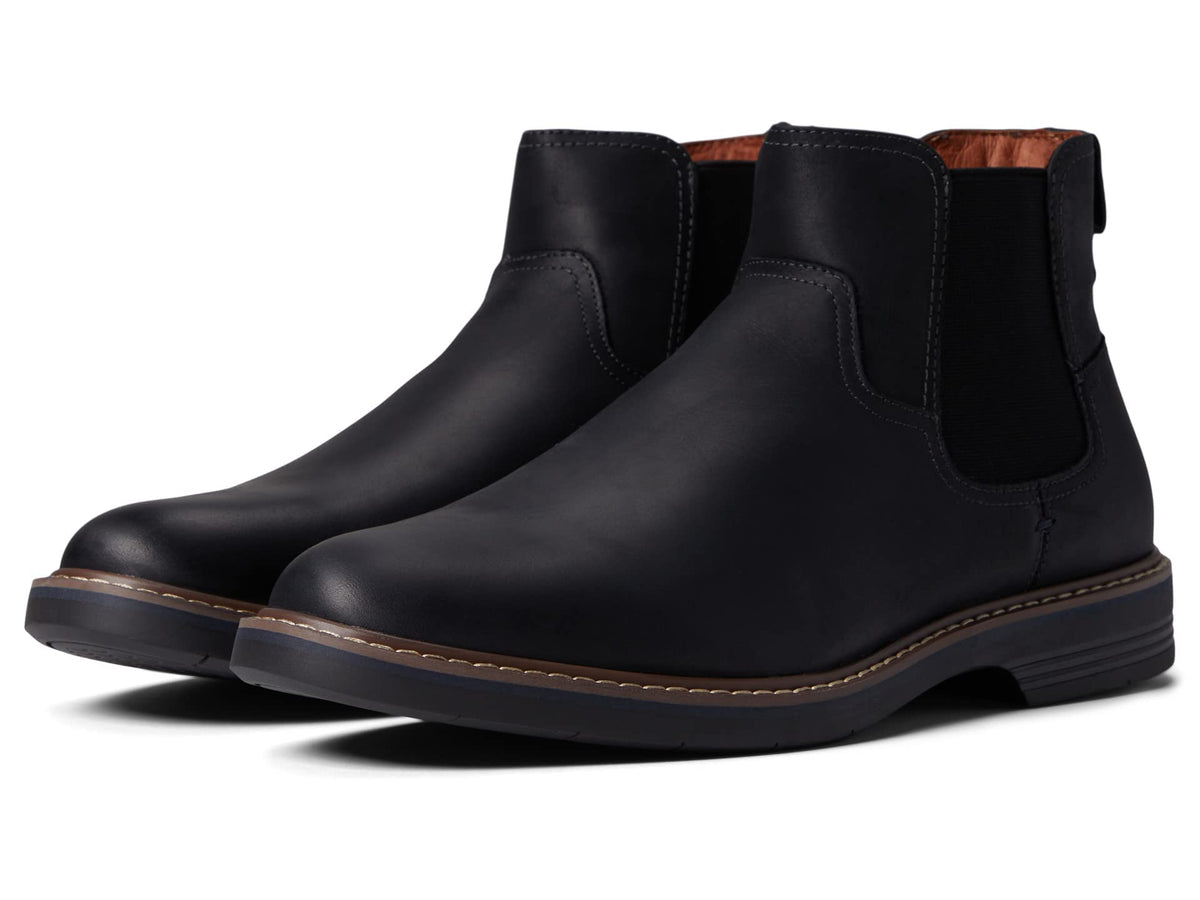 Florsheim Norwalk Plain Toe Gore Boot Black Crazy Horse Leather 10.5 M (D)