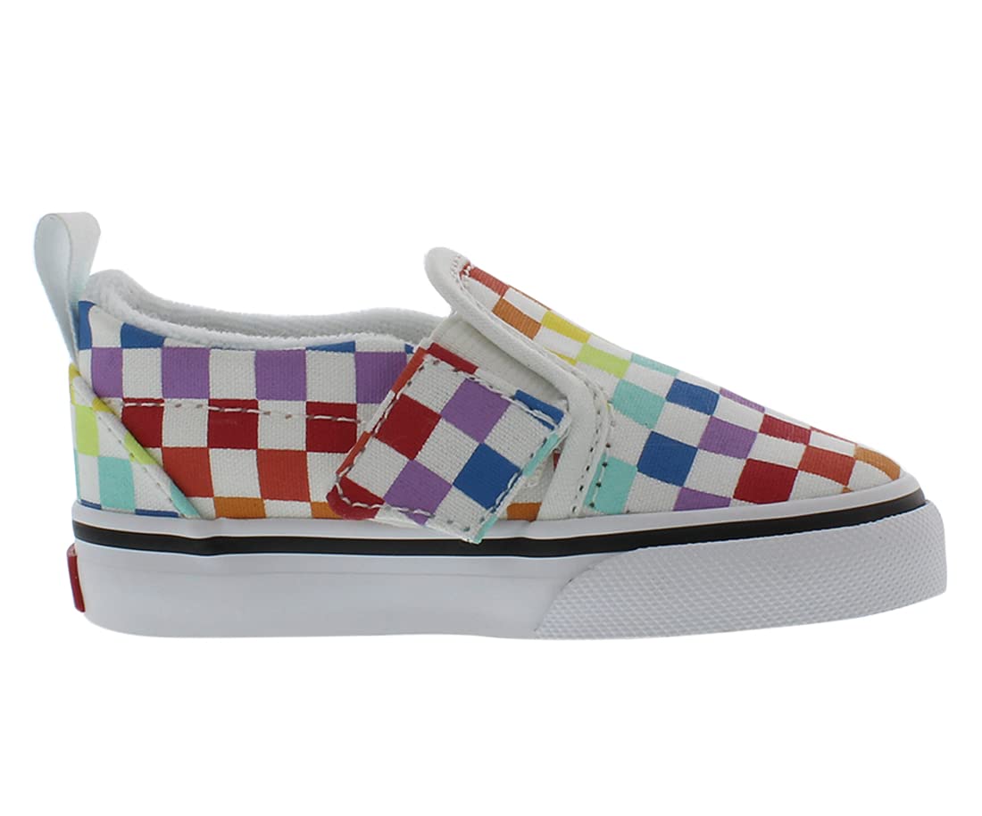 Vans Women's Sneaker 8 Toddler (Checkerboard) Rainbow/True White