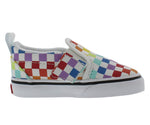 Vans Women's Sneaker 8 Toddler (Checkerboard) Rainbow/True White