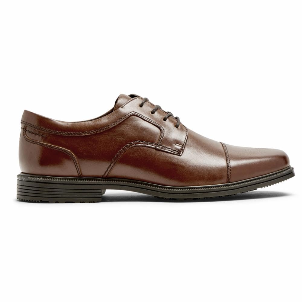 Rockport Taylor Waterproof Cap Toe - Shoes for Men - Leather Upper - Synthetic Outsole - Shock Absorbing Heel Buckthorn 7.5 W (EE)