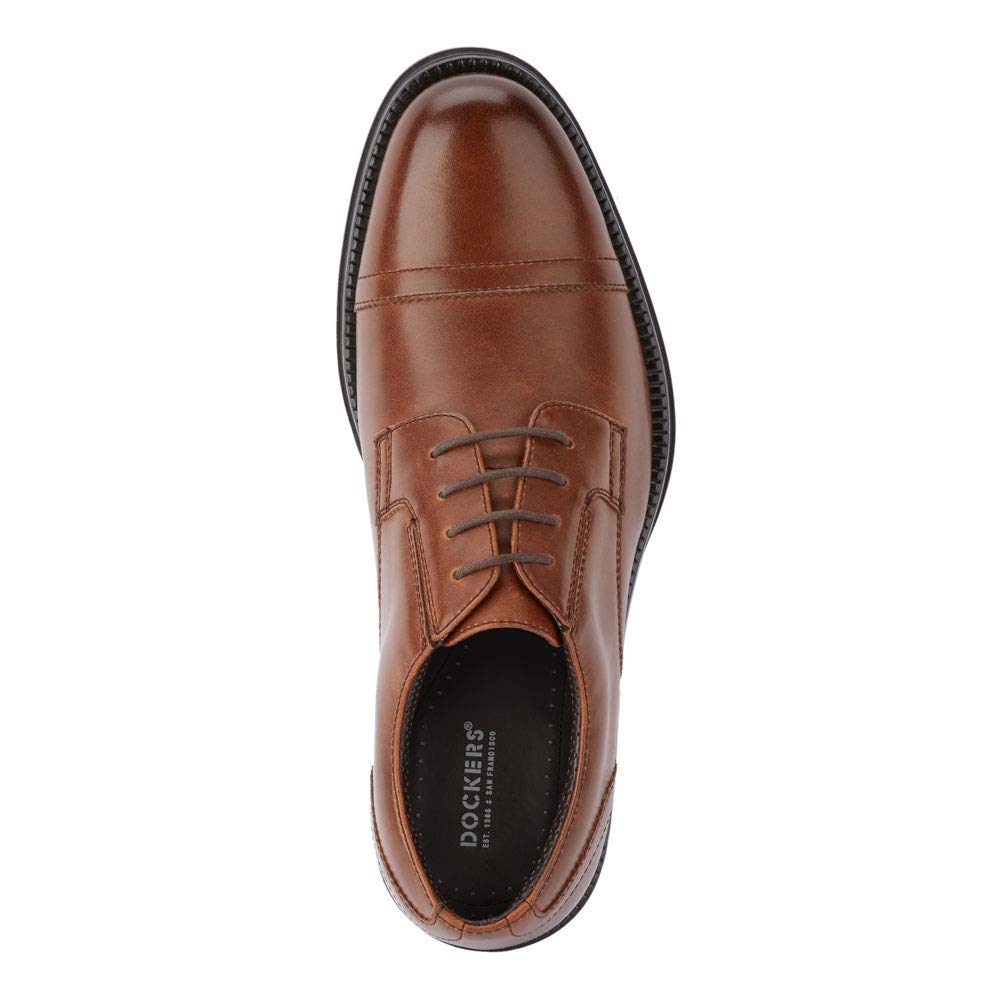 DOCKERS Mens Garfield Dress Cap Toe Oxford Shoe - Wide Widths Available, Tan, 10.5 M