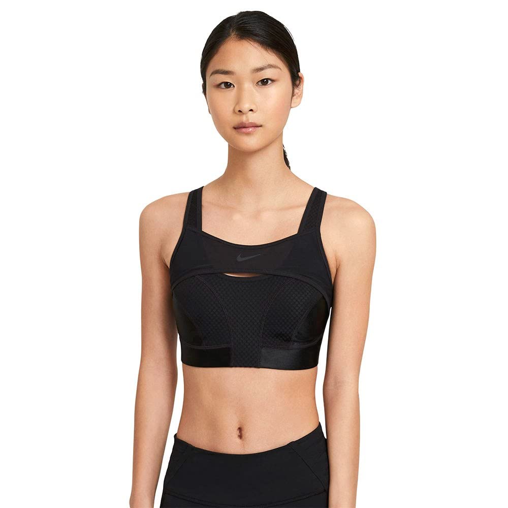 Nike Women's Sports Bras Nylon/Spandex Blend Indy Breathe Bra, High Support Black (Small)