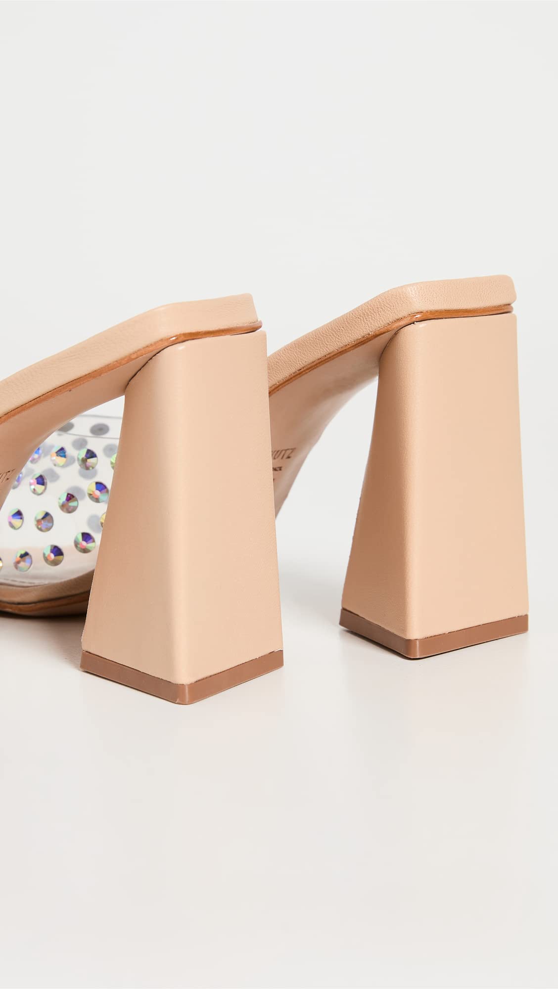 SCHUTZ Lizah Crystal Transparente/Light Nude 8.5 M