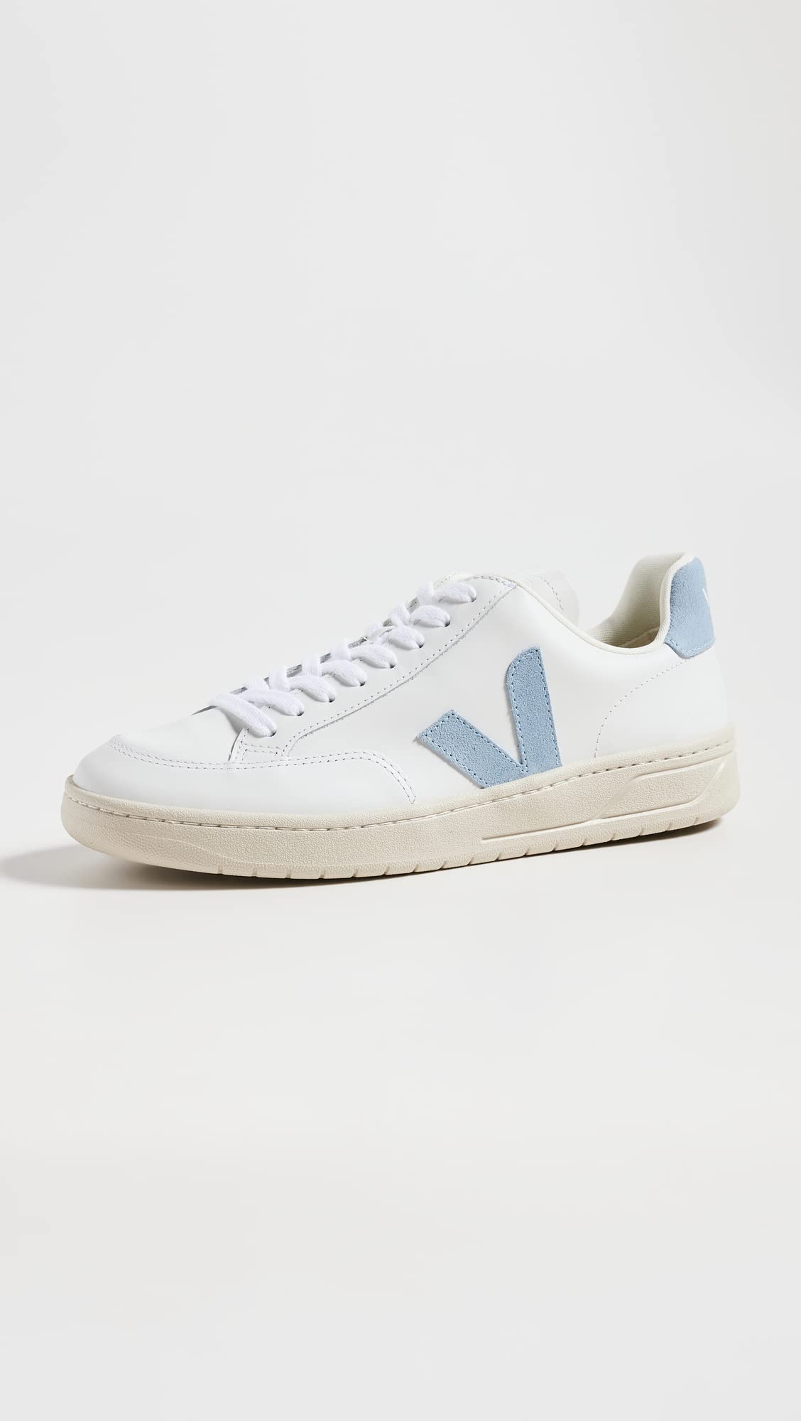 Veja Men's V-12 Leather Sneakers, Extra White Steel, 10 Medium US