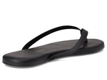 TKEES The Boyfriend - Sandals for Women - Rubber Outsole - Leather Upper - Slip-on Sandal - Leather Lining Black 8 B - Medium