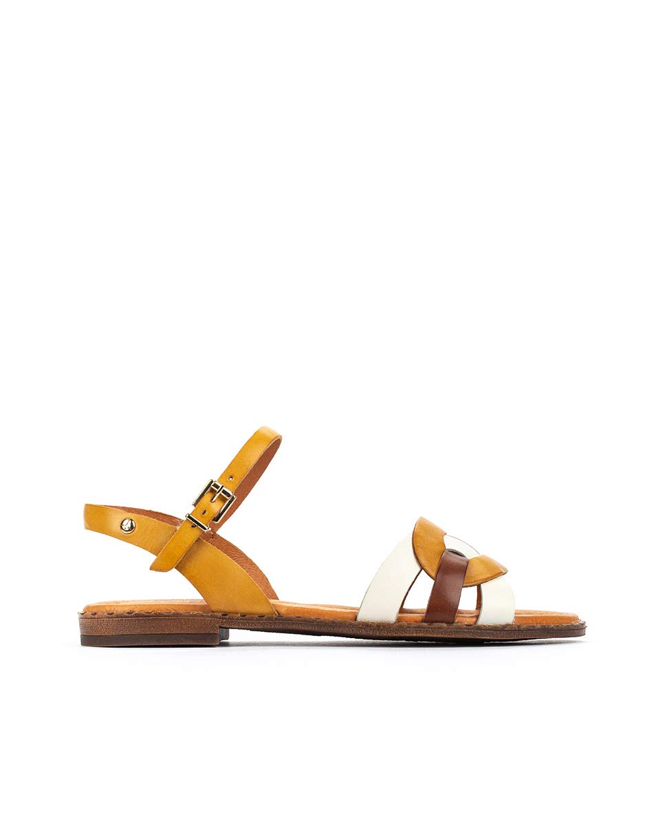 PIKOLINOS Flat Sandals Leather Algar for Woman Honey