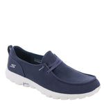 Skechers Women's GO Walk 2-Canvas MOC Toe Sneaker, Navy, 10.5