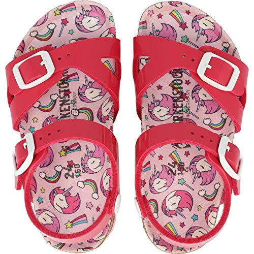 Birkenstock Girl's Sandal, Fuchsia Tulip Unicorn, 32 EU Étroit