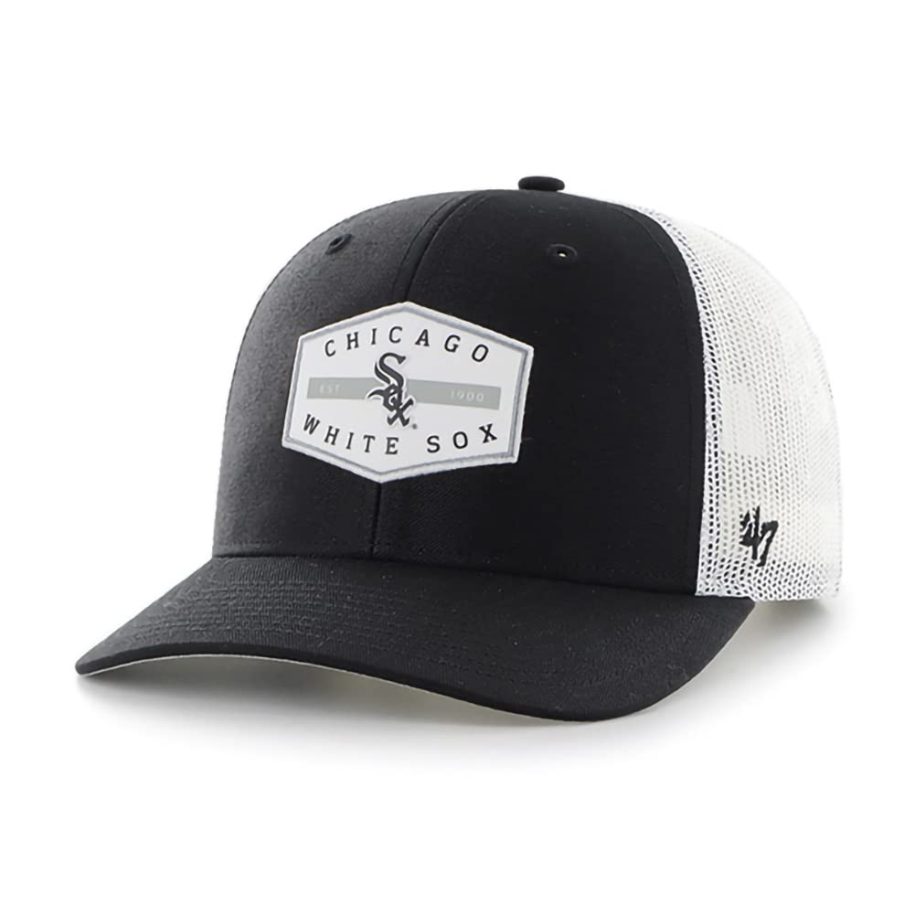 '47 MLB Convoy Snapback Trucker Adjustable Hat, Adult One Size Fits All - Chicago White Sox Black