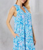 Lilly Pulitzer Malone Dress Amalfi Blue Sound The Sirens SM