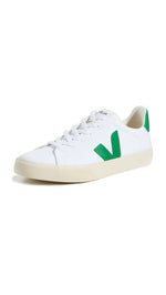 Veja Men's Campo Canvas Sneakers, White/Emeraude, 9.5 Medium US