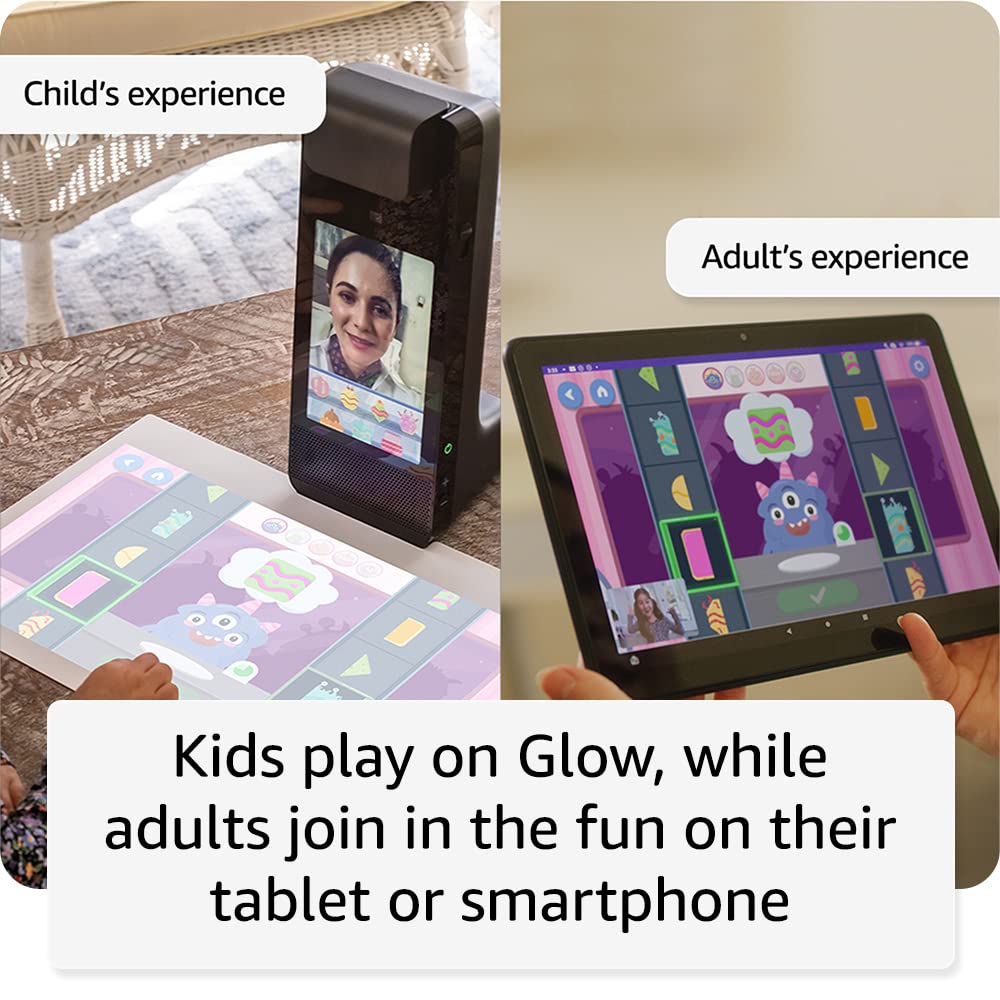 Amazon Glow | Video-Calling & Interactive Entertainment | 19" Projected + 8" HD Touchscreens | Kids 3-9