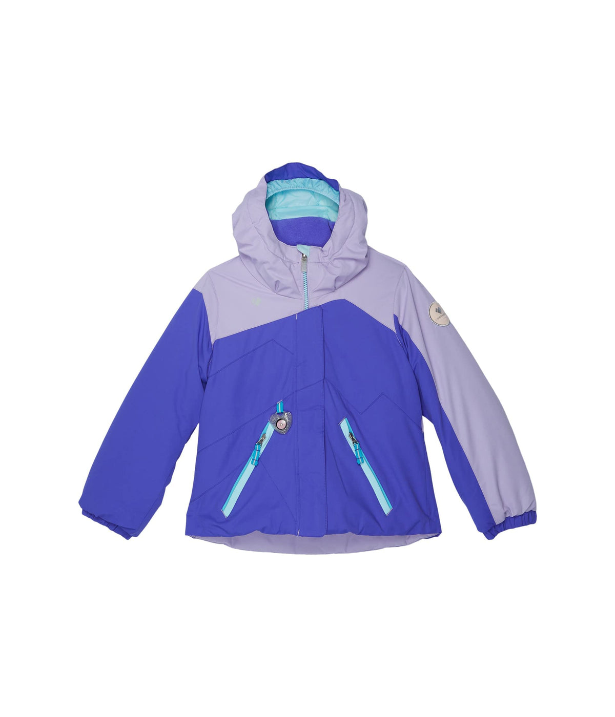 Obermeyer Kids Lissa Jacket For Toddlers, Little, and Big Kids - Attached Hood and Long Sleeves, Cute and Casual Jacket Purr-Ple 5 Little Kid One Size