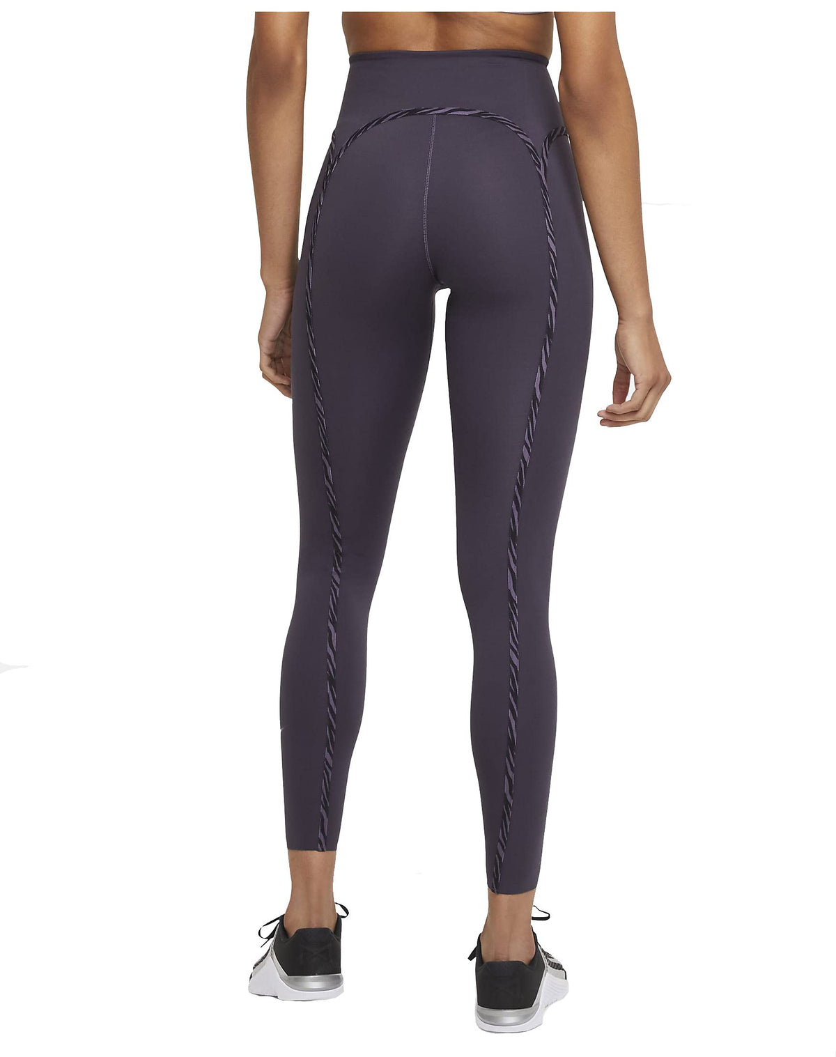 Nike Women's One Luxe Icon Clash Training Leggings (Dark Raisin/Black, Small)