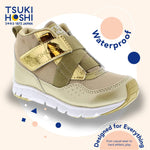 TSUKIHOSHI TOKYO Kids Shoes - Strap-Closure Machine-Washable Kids and Toddler Shoes with Wide Toe Box & Slip-Resistant, Non-Marking Outsoles, Gold/Honey - 8 Toddler(1-4 years)