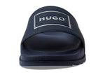 Hugo Boss Match It Square Logo Slide Sandals Grey Blue EU 46 (US Men's 13) D (M)