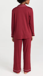 Eberjey Gisele Classic Women's Pajama Set | Long Sleeve Button Down Shirt with Front Pocket, Shorts with Elastic Waist | Super Soft Lightweight Breathable Modal Jersey Fabric Sleepwear