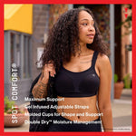 Champion womens Spot Comfort Full Support Sports Bra, Black, 38D US