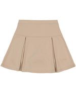 Nautica Girls' Big School Uniform Sensory-Friendly Performance Pleated Scooter, Khaki, 12