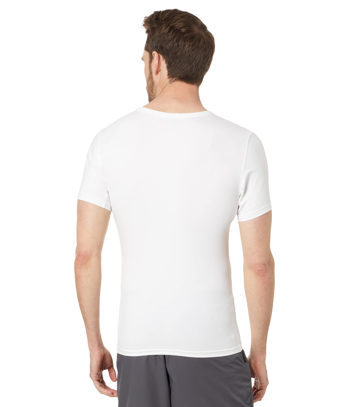 SPANX for Men Cotton Spandex V-Neck T-Shirt for Men - Cotton-Elastane Blend Fabrication - Opaque Construction Bright White 2XL One Size