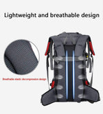 60L Hiking Backpack with Rain Cover, Lightweight Outdoor Trekking Multipurpose Backpack for Climbing Camping-Purple