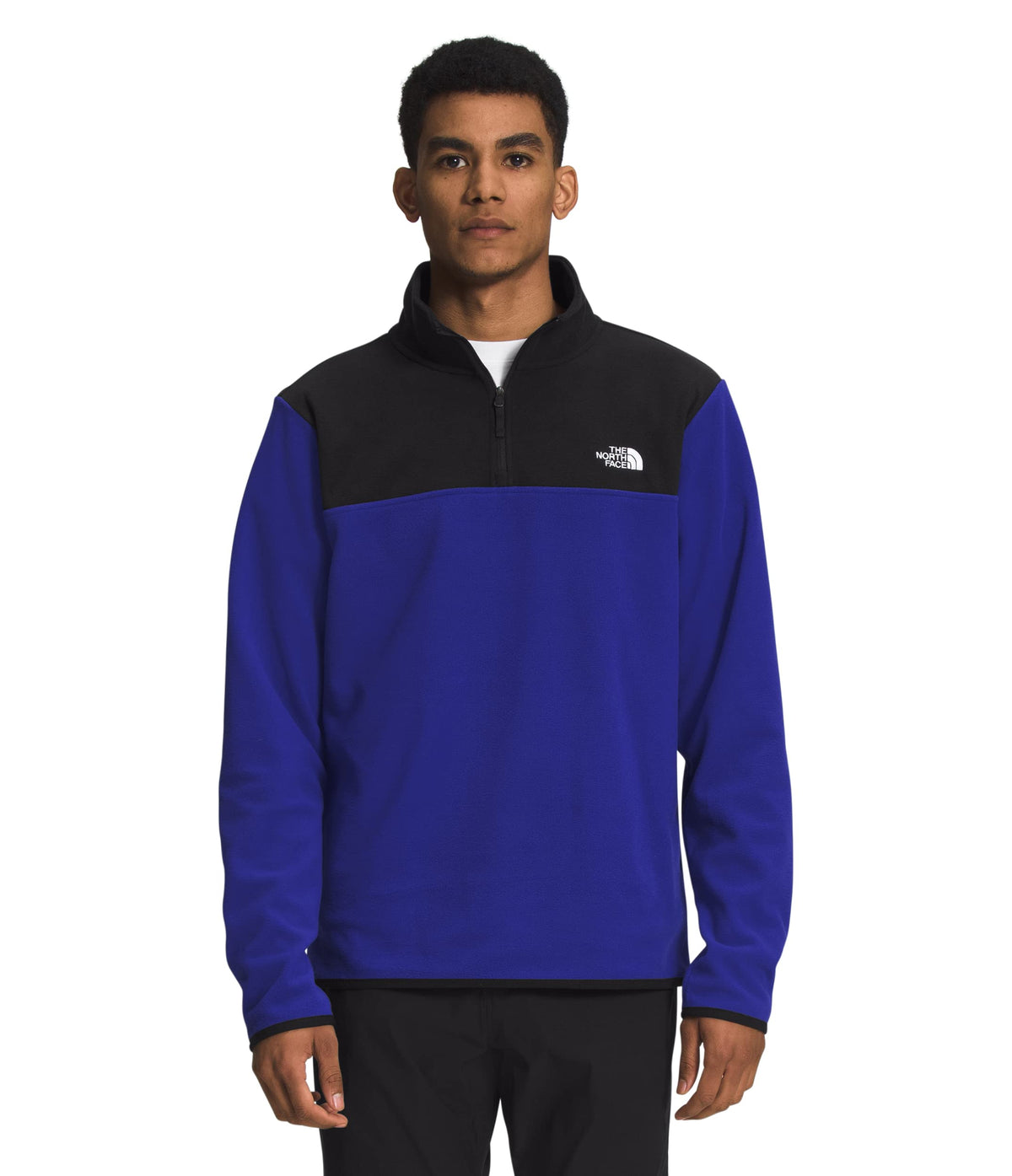 THE NORTH FACE Men's TKA Glacier ¼ Zip Fleece Pullover, Lapis Blue/TNF Black, Small