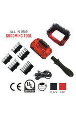 4MAS Self-Grooming CutBrush (Black and Red) Mod 3 with 5 Comb Attachments and Charging Cable