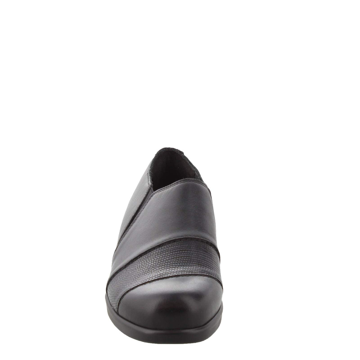 SAS Women's Taylor Comfort Wedge Slip-On Shoes with Tassels - Leather Upper 8.5 Wide Black/Lizard