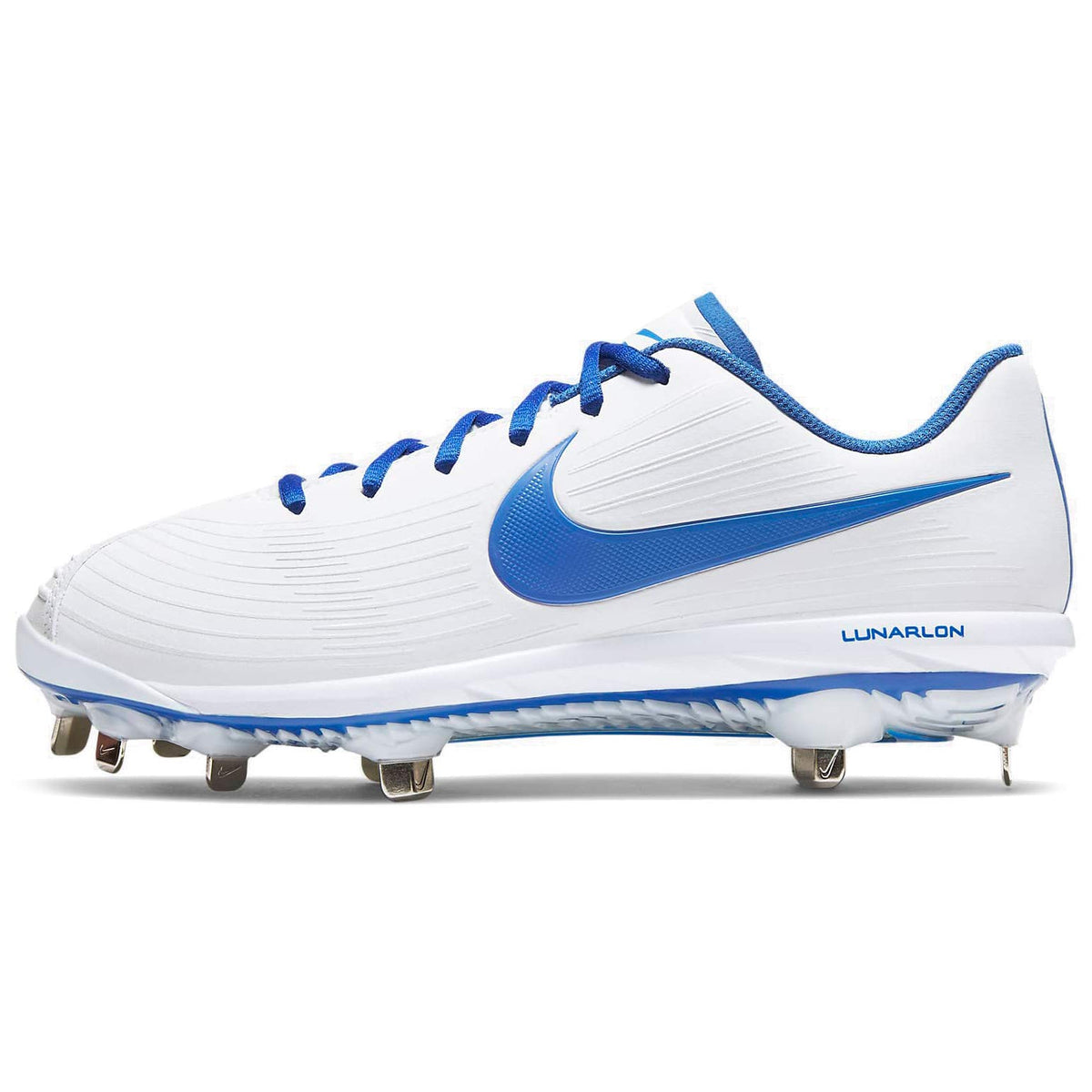 Nike Women's Lunar Hyperdiamond 3 Pro Metal Fastpitch Softball Cleats, White/Game Royal-pure Platinum, 9.5