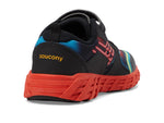 Saucony Wind Alternative Closure Sneaker, NEON/Black/RED, 2.5 US Unisex Big Kid