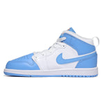 Jordan Boy's Jordan 1 Mid SS (Little Kid) White/University Blue/Starfish 13 Little Kid M