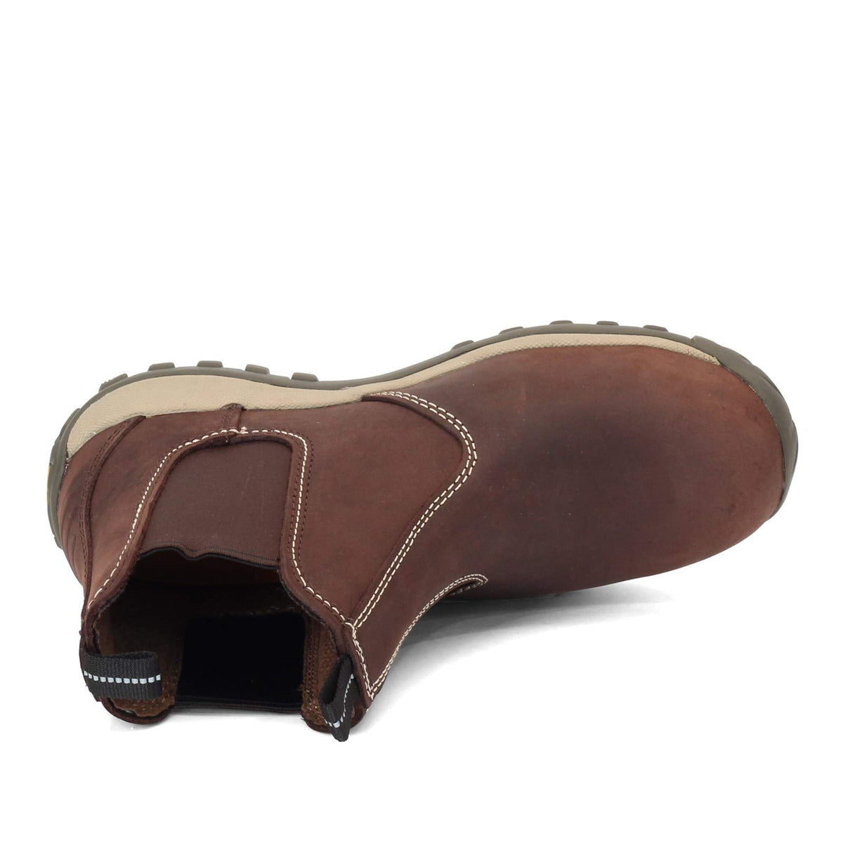 DEWALT Level Men's Slip-On, Steel Safety Toe, Leather Work Boots, Brown, 13