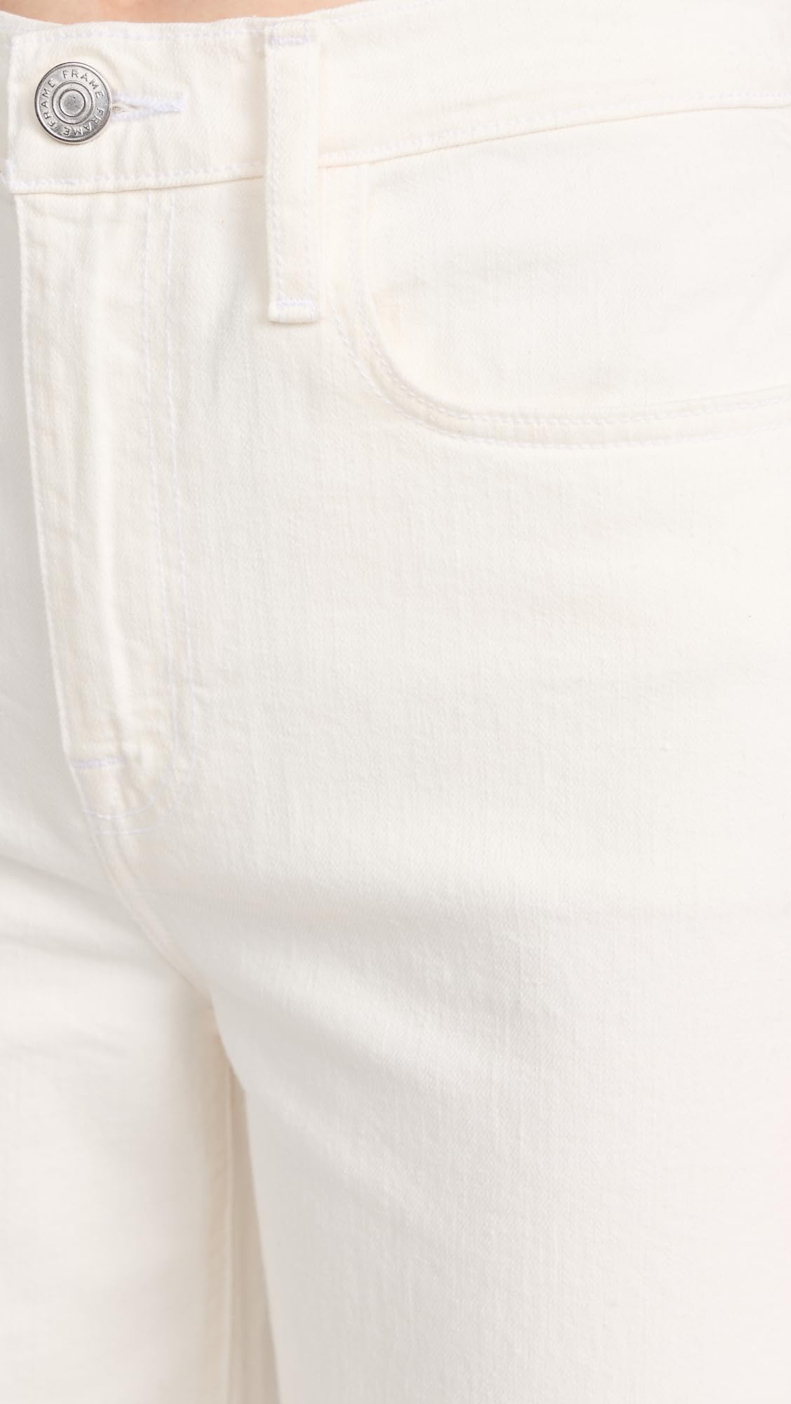 FRAME Women's Le Jane Wide Leg Jeans, Au Natural Clean, White, 28
