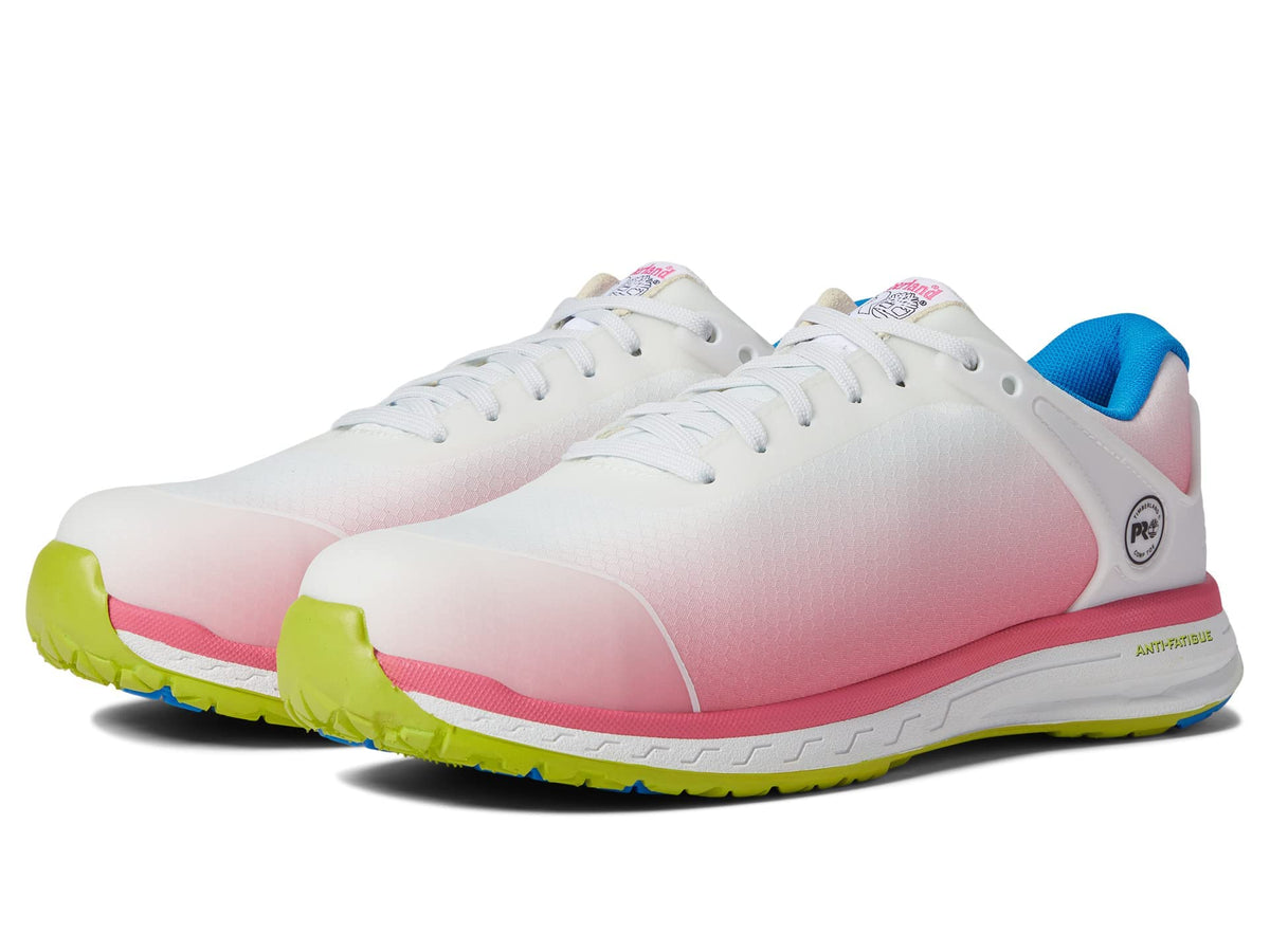 Timberland PRO Drivetrain Composite Safety Toe - Sneakers for Women - Abrasion-Resistant Mesh Upper White/Pink/Green 7.5 C - Medium