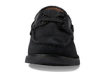 Florsheim Boy's Croquet Jr Moc Toe Boat Shoe (Toddler/Little Kid/Big Kid) Black Nubuck 1 Medium