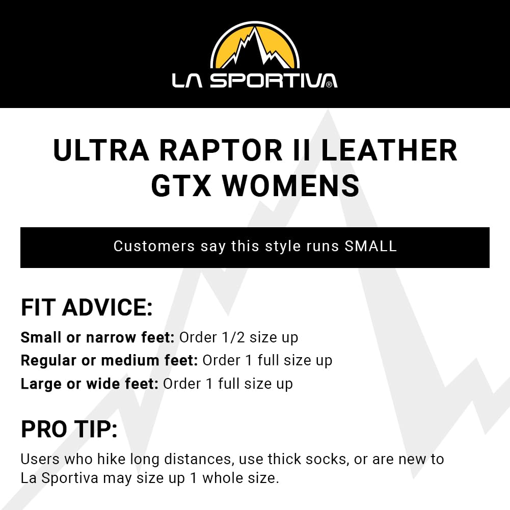 La Sportiva Womens Ultra Raptor II Leather GTX Hiking Shoes, Clay/Mist, 7.5-8