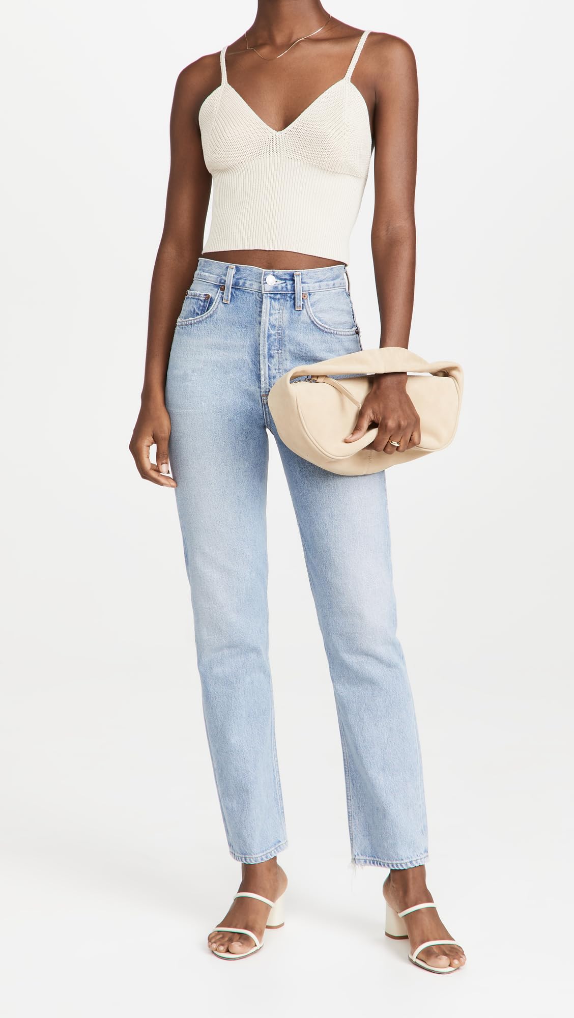 AGOLDE Women's 90s Pinch Waist High Rise Straight Jeans, Soundwave, Blue, 26