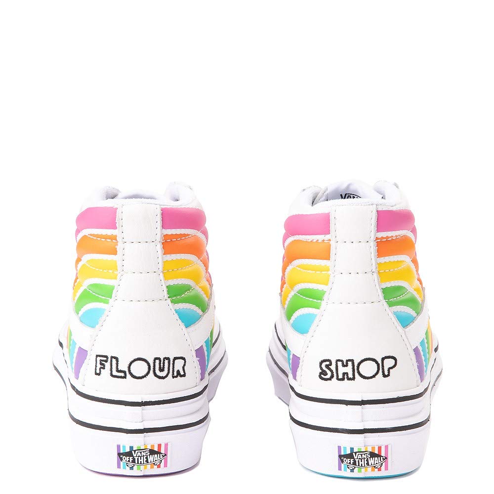 Unisex Classic Flour Shop Sk8 HI Super Comfycush Platform Skate Shoe White/Rainbow (7.5)