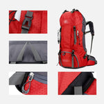 60L Hiking Backpack with Rain Cover, Lightweight Outdoor Trekking Multipurpose Backpack for Climbing Camping-Purple