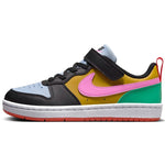 Nike Court Borough Low Recraft (DV5457-004, Black/Bronzine/Light Armory Blue/Playful Pink) Size 2.5
